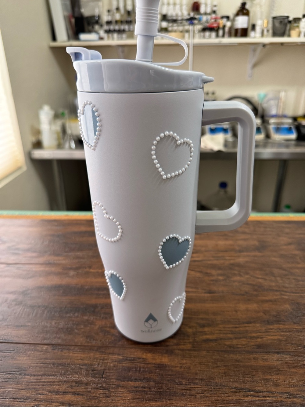 Wellness brand Heart design pattern 40 oz tumbler light purple combo